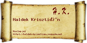 Haldek Krisztián névjegykártya